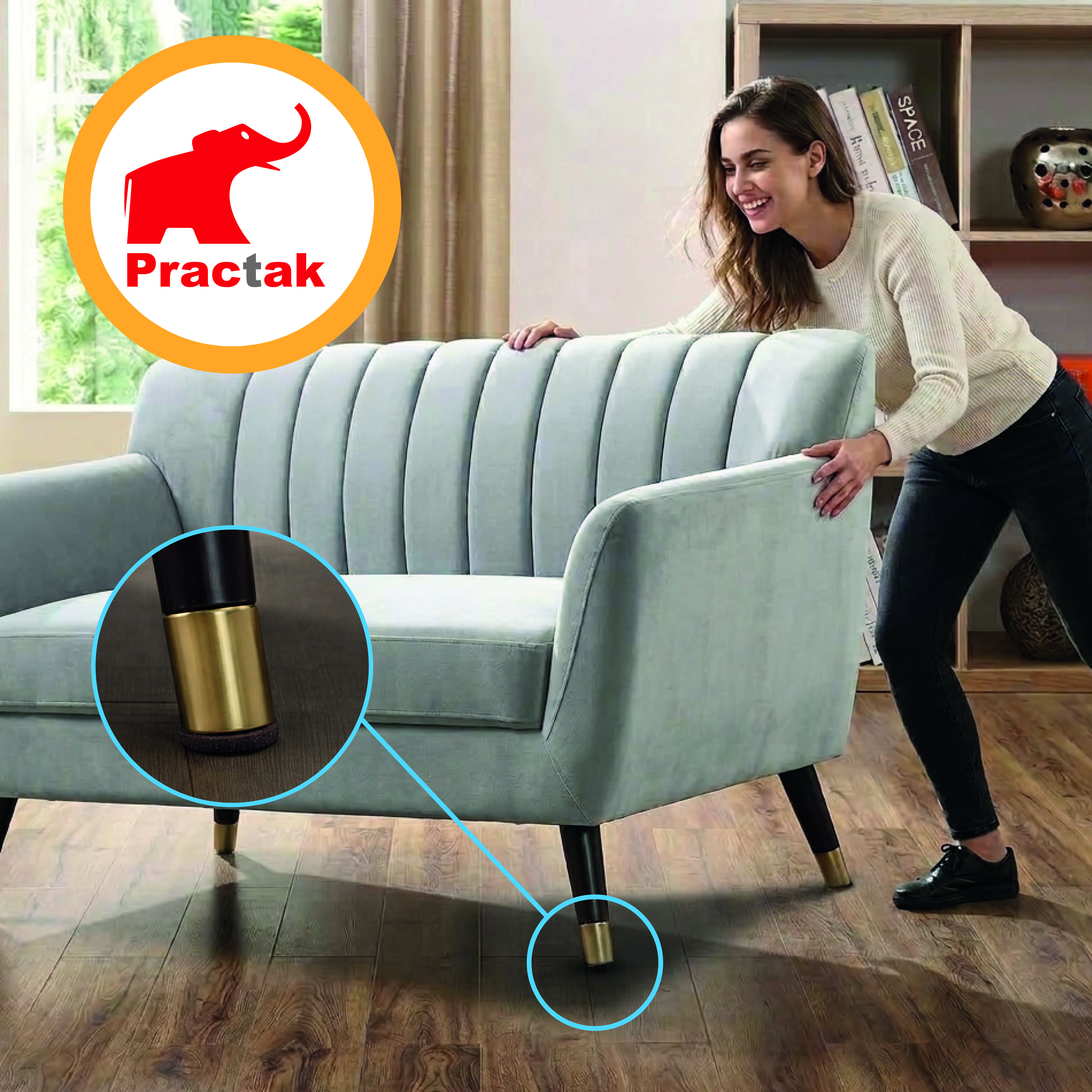 Adhesive felt pads on chair legs